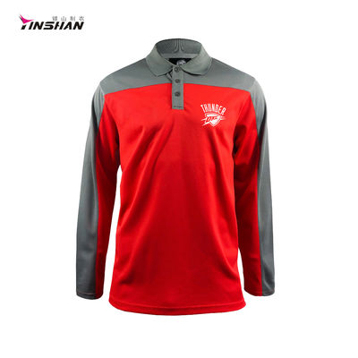 Comfortable Long Sleeve Men's Polo Shirts Personalized Printing Design for Office Logo