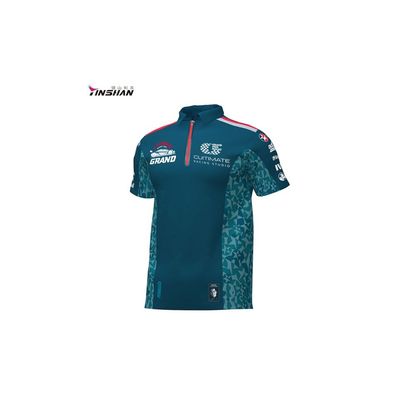 14. Human Two Tone Quick Dry Pullover Racing Golf Polo Shirt for Men Custom Printing