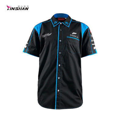 Customized Logo Sports Embroidered Shirt for Racing and Motorcycling Sportswear Design