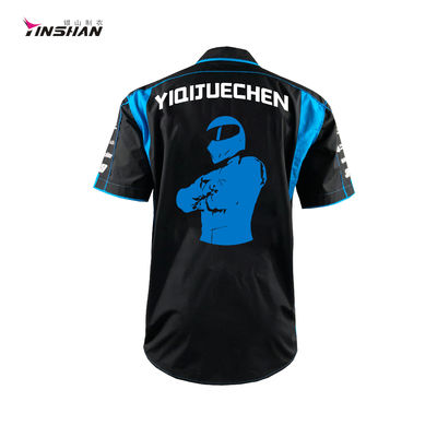 Customized Logo Sports Embroidered Shirt for Racing and Motorcycling Sportswear Design