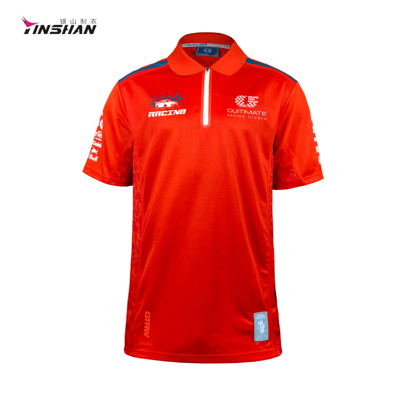 Motorcycle Auto Racing Sportswear Type Customized Polo Shirt With Personalised Artwork